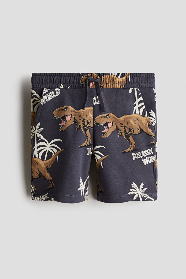 Baskılı Sweatshirt Şort - 1