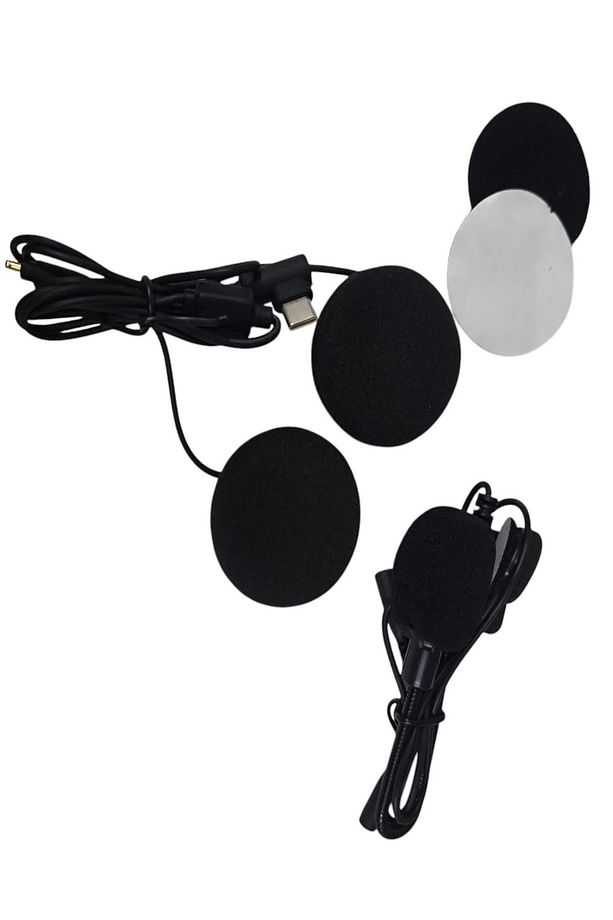 BT-68 TYPE C Girişli intercom Kulaklık Seti Çift Mikrofonlu Motosiklet Kask İntercom Yedek Kulaklığı - 3