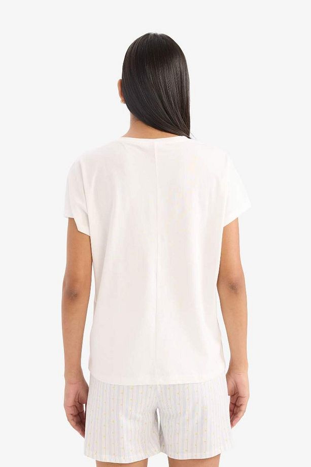 Pijama Takımı Kısa Kollu Üst Esnek Belli Şort-fall In Love F3134ax25sm - 6