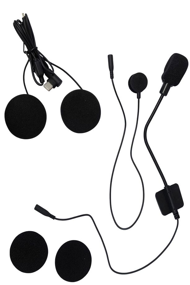 BT-68 TYPE C Girişli intercom Kulaklık Seti Çift Mikrofonlu Motosiklet Kask İntercom Yedek Kulaklığı - 1