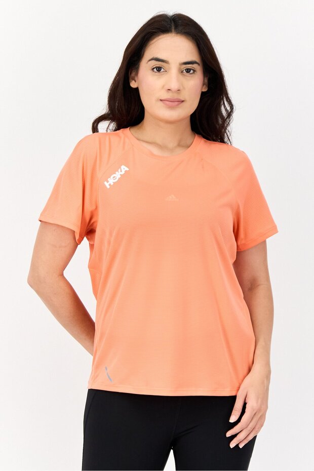 Women Sportswear Fit Short Sleeve Running Top, Coral
