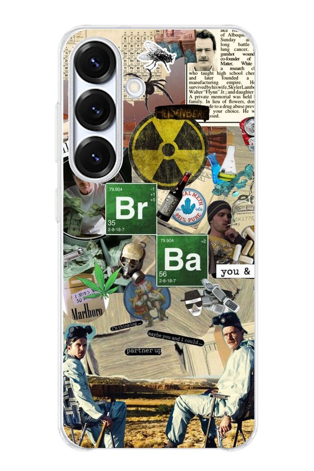 Galaxy S25 Plus Compatible Breaking Bad Collage Transparent Silicone Case