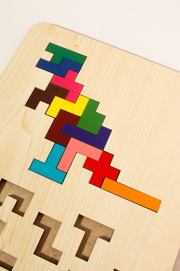 Ahşap Eğitici Puzzle | 3’ü 1 Arada Şekiller, Renkler ve Hayvanlar Yapboz | Montessori 3+ Yaş Oyuncak - 3