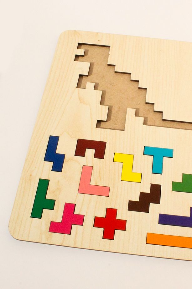 Ahşap Eğitici Puzzle | 3’ü 1 Arada Şekiller, Renkler ve Hayvanlar Yapboz | Montessori 3+ Yaş Oyuncak - 5