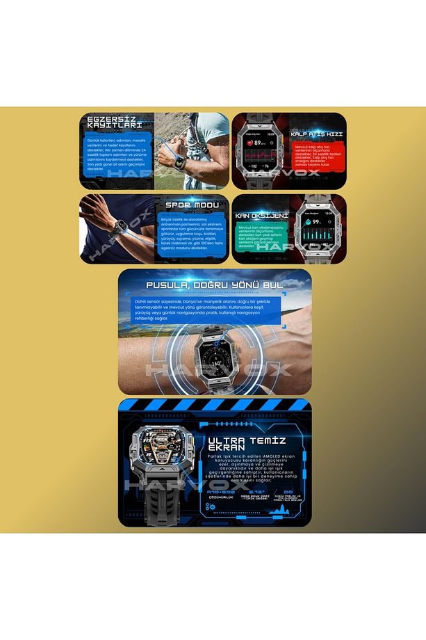 Harvox Watch X1 Pro Saat Iphone Ve Android Tüm Telefonlara Uyumlu 100Gün Sarj Süreli Akıllı SAAT - 5