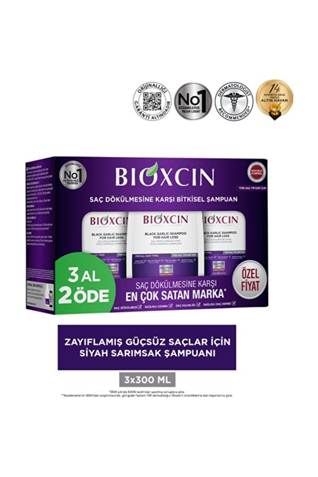 Bıoxcın Sampuan 300Ml Siyah Sarımsakli 3 Al 2 Öde - 1