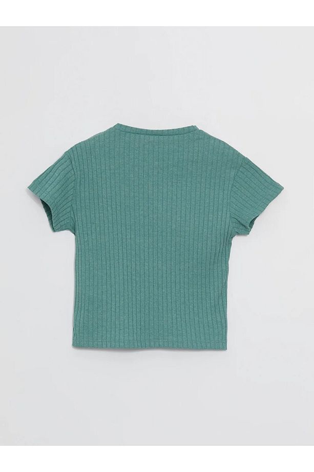 LCW ECO Yeşil Bisiklet Yaka Kısa Kollu Kız Çocuk Şortlu Pijama Takımı - 4