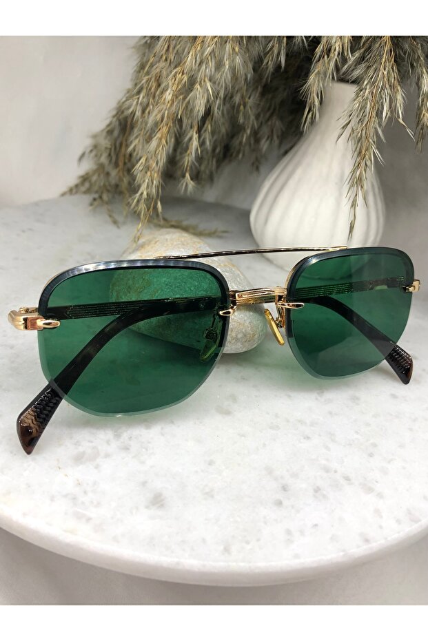 نظارات شمسية بنمط سيقان خضراء مربعة - 8