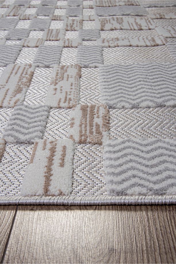 Bej Gri Sisal Halı Dokuma Makine Halısı Polyester Oturma,Salon, Çocuk Oda Mutfak Yolluk Hasır Peluş - 8