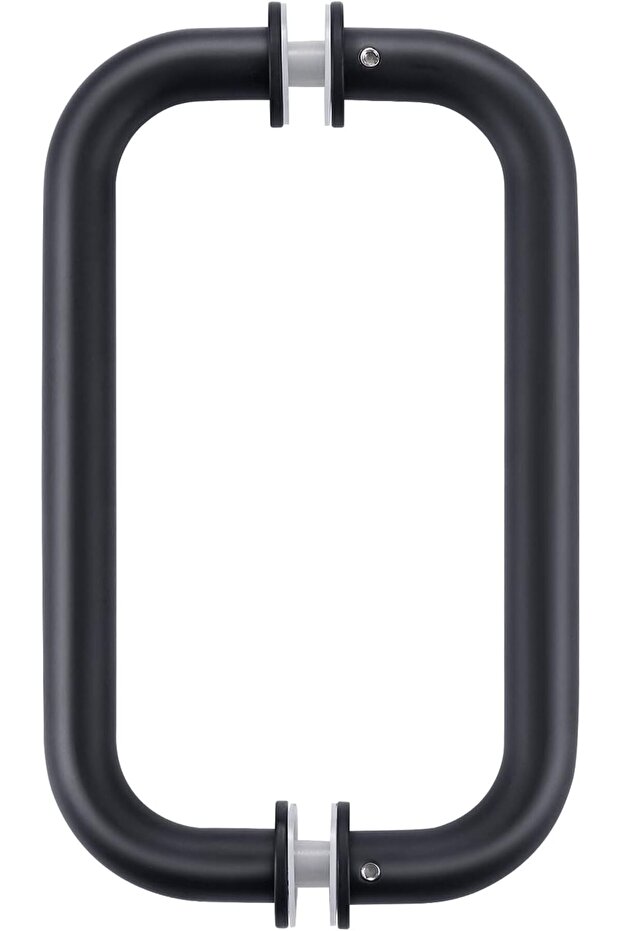 Ranbo C-Shaped 8" Back-to-Back Frameless Glass Shower Door Push Pull Handle, Fits 6-12mm (1/4"-1/2")