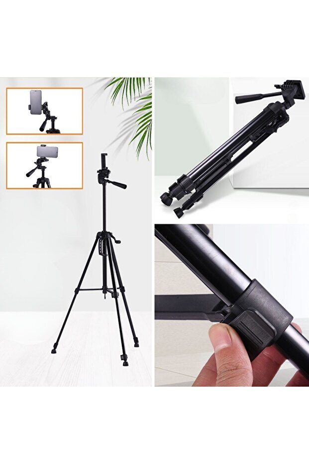 Buffer ®   146 cm Tripod with Bluetooth Control That Can Be Installed on Phone and Camera - 5
