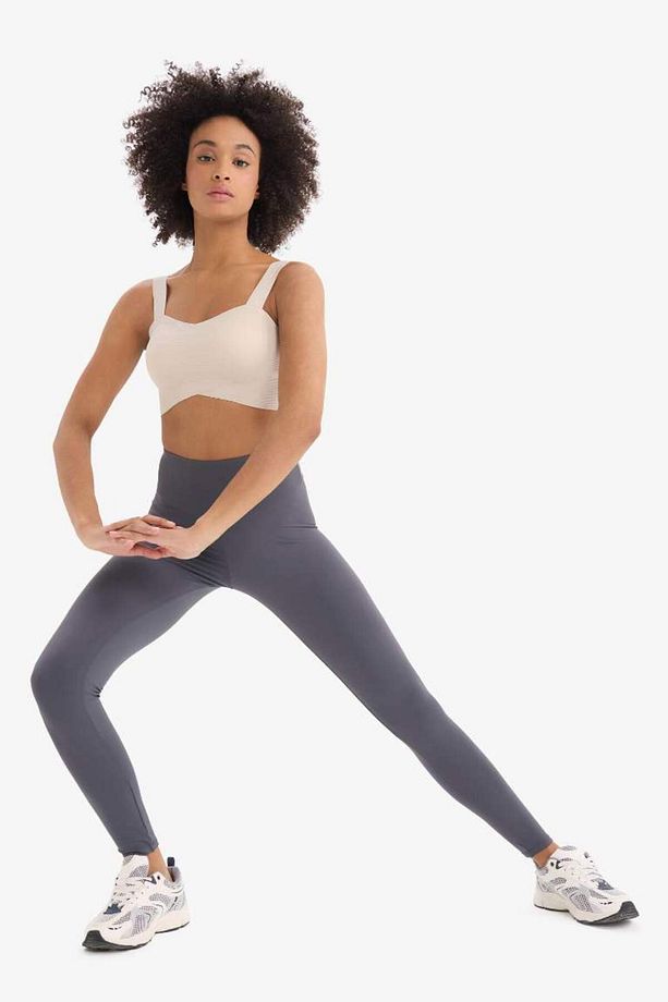 Fit Yüksek Bel Beli Saran Esnek Basic Düz Sporcu Tayt B4147ax25sp - 3