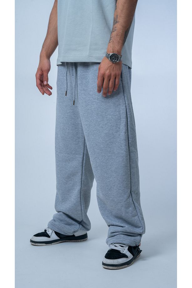 Yazlık Basic Gri Ayarlanabilir Paça Oversize Eşofman Altı - 3
