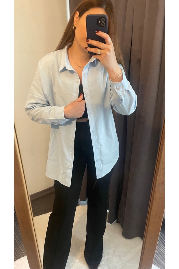 Basic Gömlek Mavi - 1