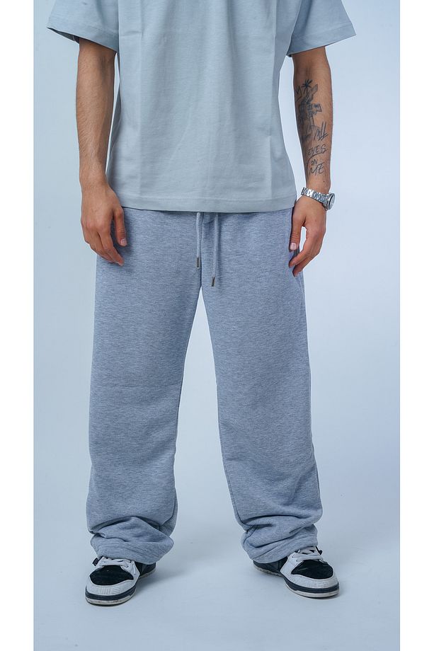 Yazlık Basic Gri Ayarlanabilir Paça Oversize Eşofman Altı - 2
