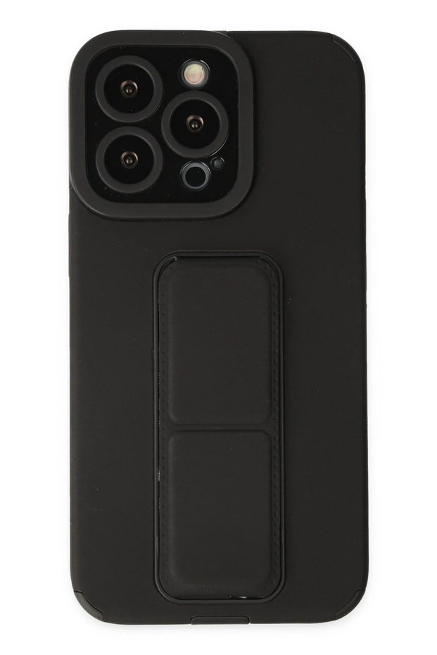 iPhone 13 Pro Case Mega Silicone with Stand - Black Zngzr
