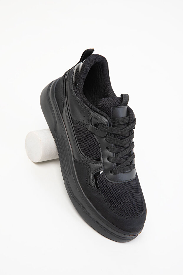Schwarz-Schwarzer Damen-Sneaker 20440 - 4