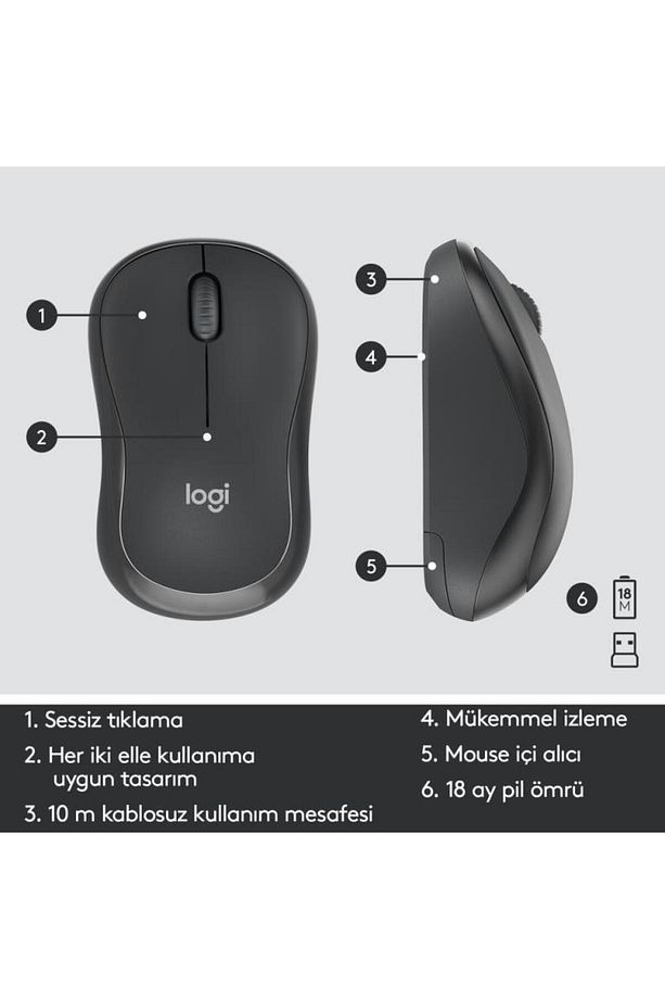 MK295 Kablosuz İngilizce Klavye Mouse Set Siyah - 2