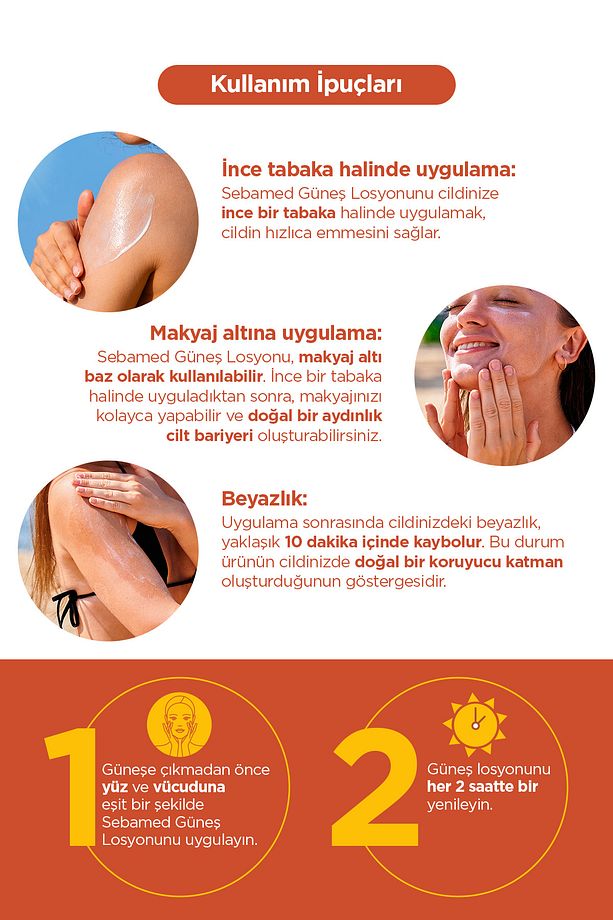Sun Care SPF 50+ UVA / UVB Filtresi ve E Vitamini Üçlü Yüksek Koruma Çok Yönlü Güneş Losyonu 150 ml - 8