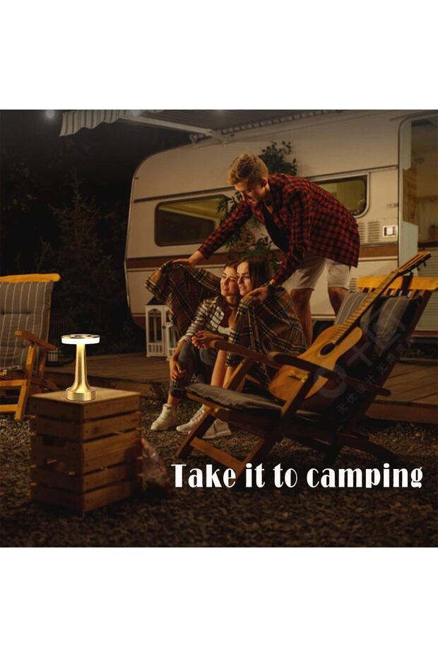 Portable LED Table Lamp with Touch Sensor,3-Levels Brightness,Rechargeable Battery,for Home,Gold - 7