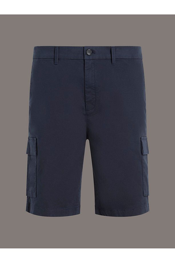 Straight Twill Cargo Shorts - 1