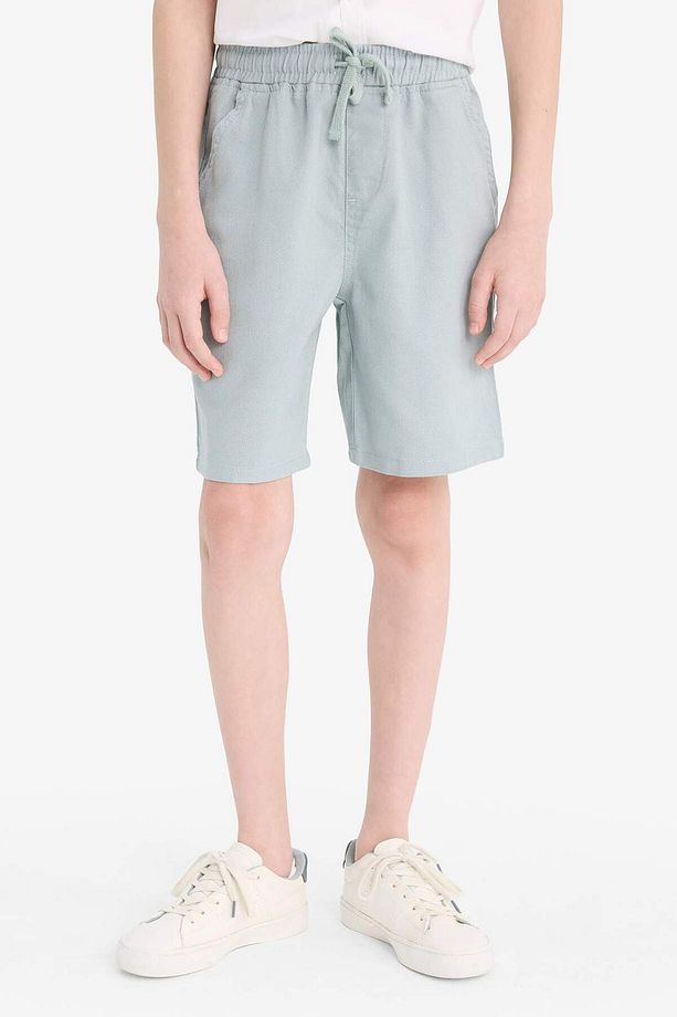 Erkek Çocuk Beli Lastikli Gabardin Şort E6677A825HS - 1