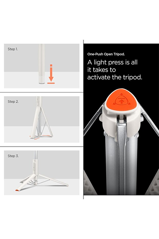 57" Automatic Selfie Stick Tripod Stand with Remote Vertical Horizontal Rotatable Dune Beige - 3