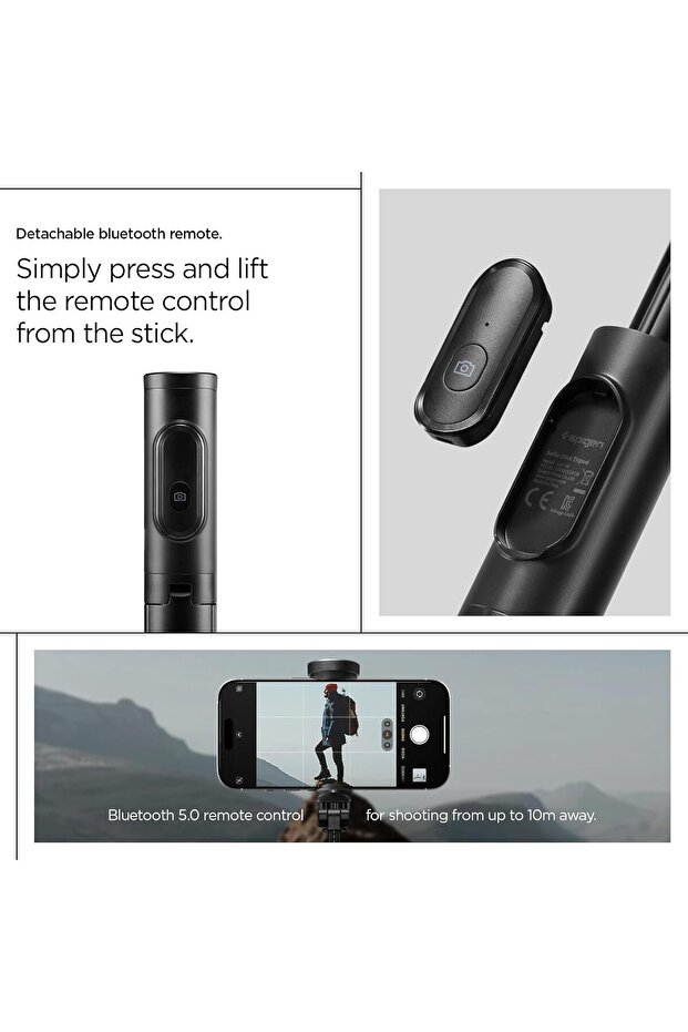 57" Automatic Selfie Stick Tripod Stand with Remote Vertical & Horizontal Rotatable - Black - 6