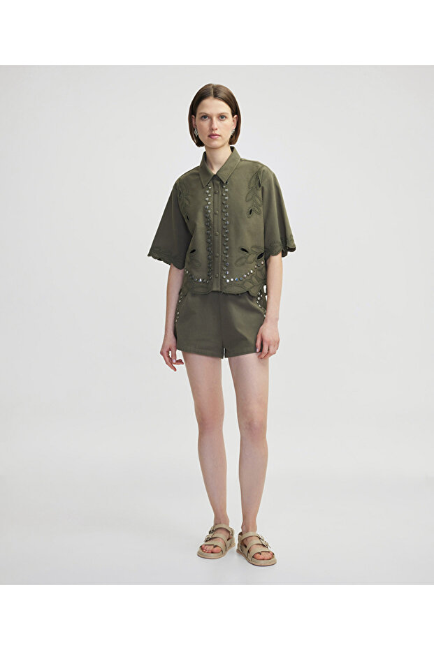 Kontrast aksesuarlı ceket - 7