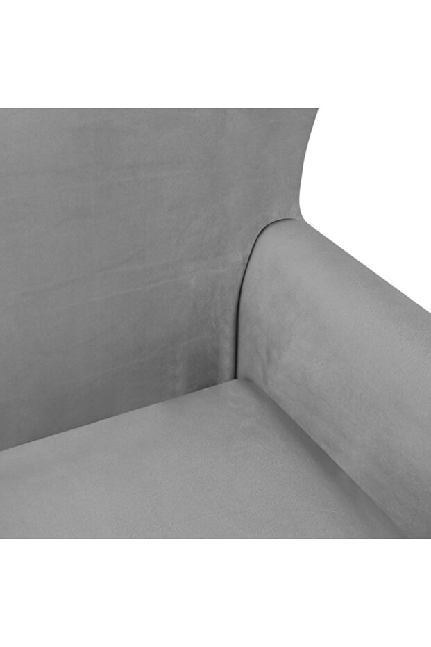 غطاء كرسي بتصميم سادة من ديكديل، رمادي - 3