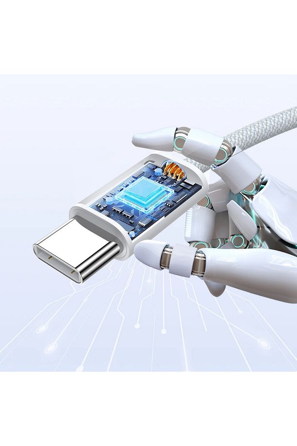 L6C 60W USB-C to USB-C PD Hızlı Şarj ve Data Kablosu (2 Metre, Örgü) - 4