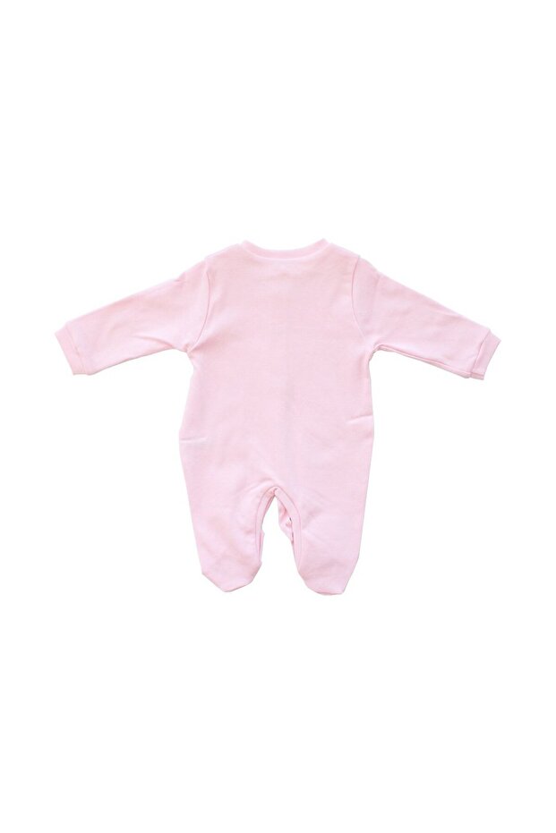 Sade Pembe Bereli Eldivenli Bebek Tulum - 4