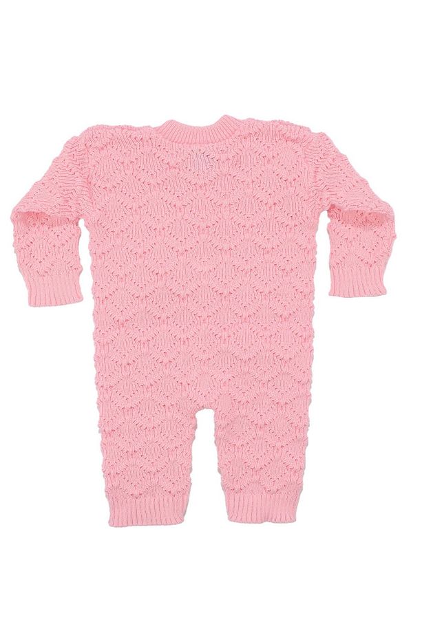 Pembe , Bereli Triko Kız Bebek Tulumu - 7