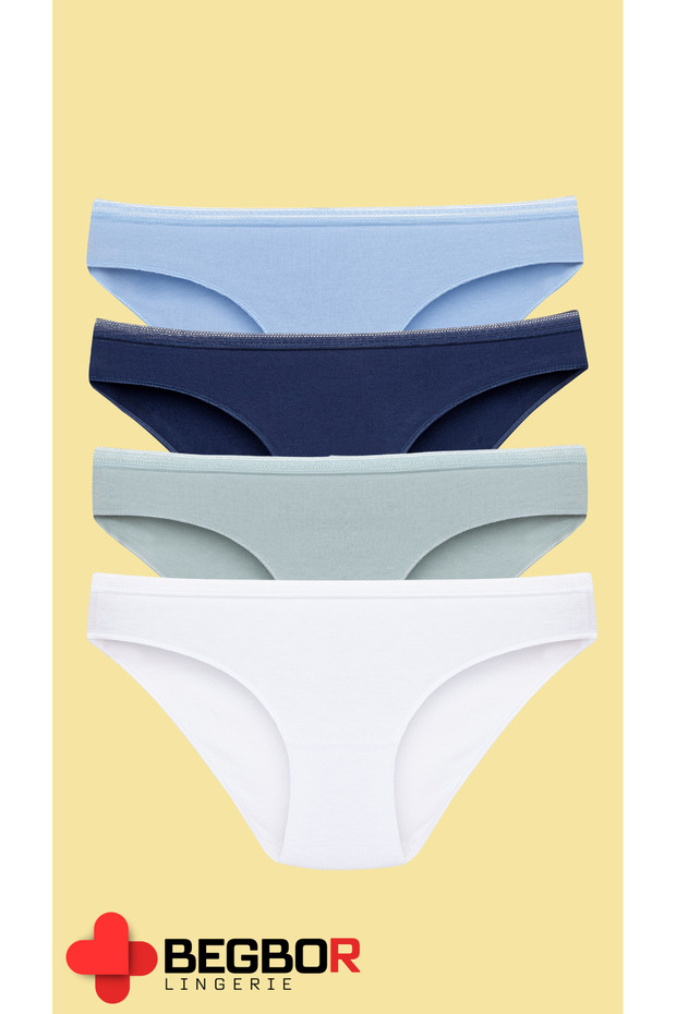 4-Piece Waist Lace Detail Summer Colors Panty Set