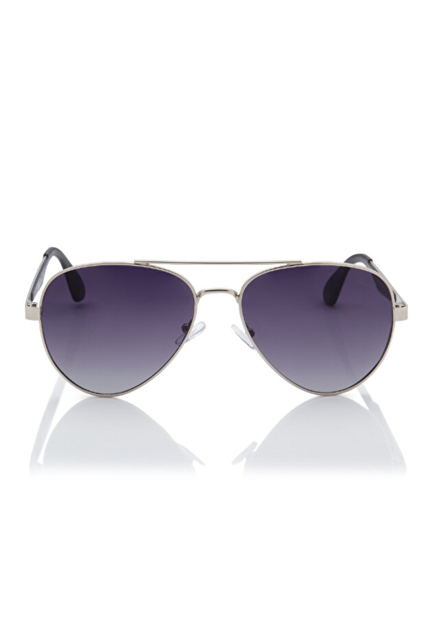 Polarized Sunglasses Gradient Grey Frame Silver Mirror Lens 47mm - LC1220C01