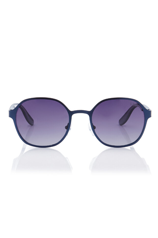 Polarized Sunglasses Matte Blue Frame Gradient Grey Mirror Lens 51mm - LC1211C03