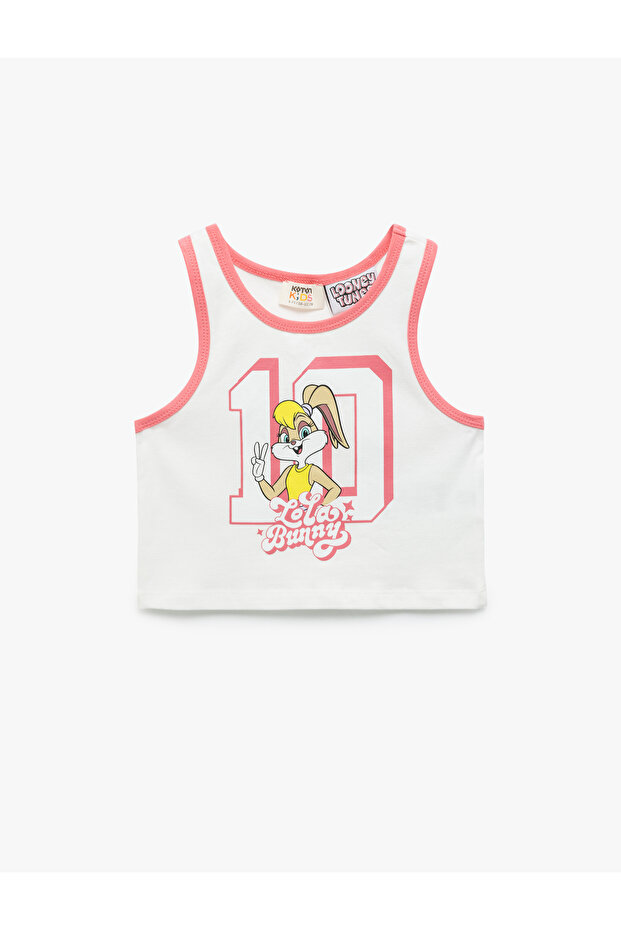 Cotton Licensed Crew Neck Printed Lola Bunny Crop Undershirt
