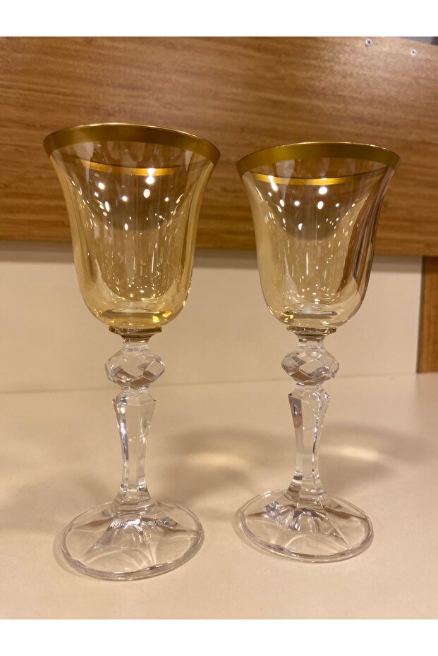 KAHVE YANI BARDAK 2'Lİ KRİSTAL BAL RENGİ 100 ML - 4