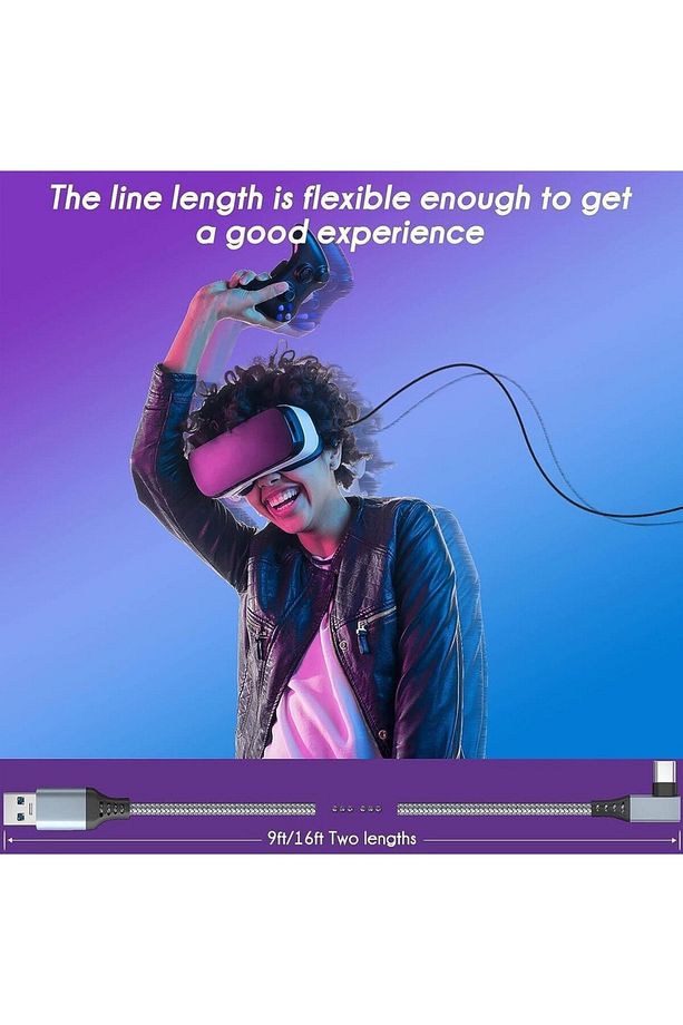 Vr5 Usb3.2 Gen1 To Type C Sanal Gerçeklik Gözlüğü Vr Link Oculus Quest 3/2 Uyumlu Data Kablosu 5 M - 5