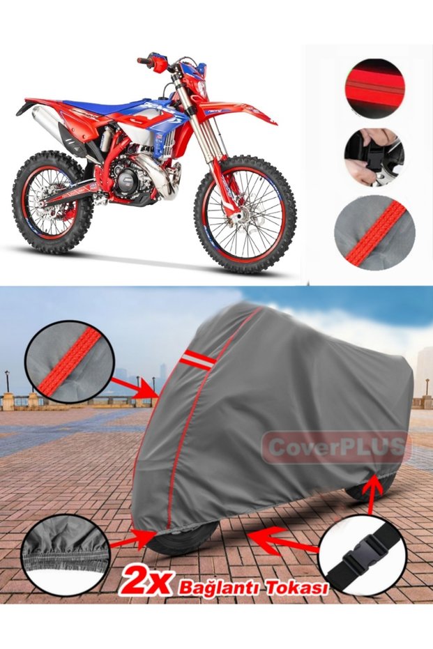 Beta Rr 300 2t Enduro Racing Tarpaulin Motor Tarpaulin Motorbike Cover Tent Red Stitched Gray