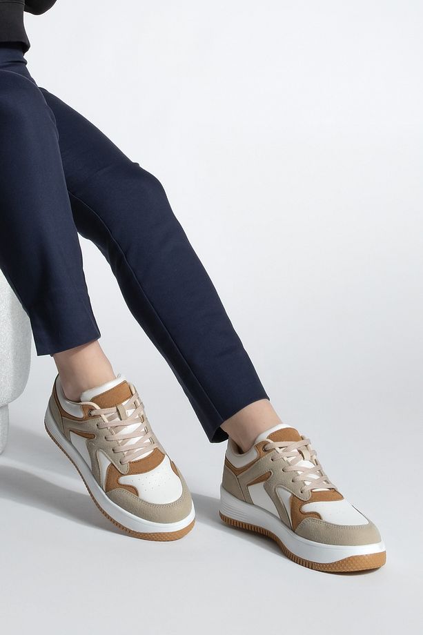 Kadın Sneaker Yüksek Taban Spor Ayakkabı Aryan Camel - 2