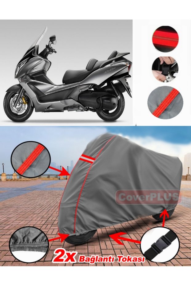 Honda Sw T600 Tarpaulin Motor Tarpaulin Motorbike Cover Tent Red Stitched Gray