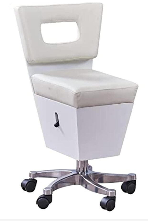 Clinic-Beauty Chair Adjustable Hydraulic Stool with Backrest Waterproof PU leather