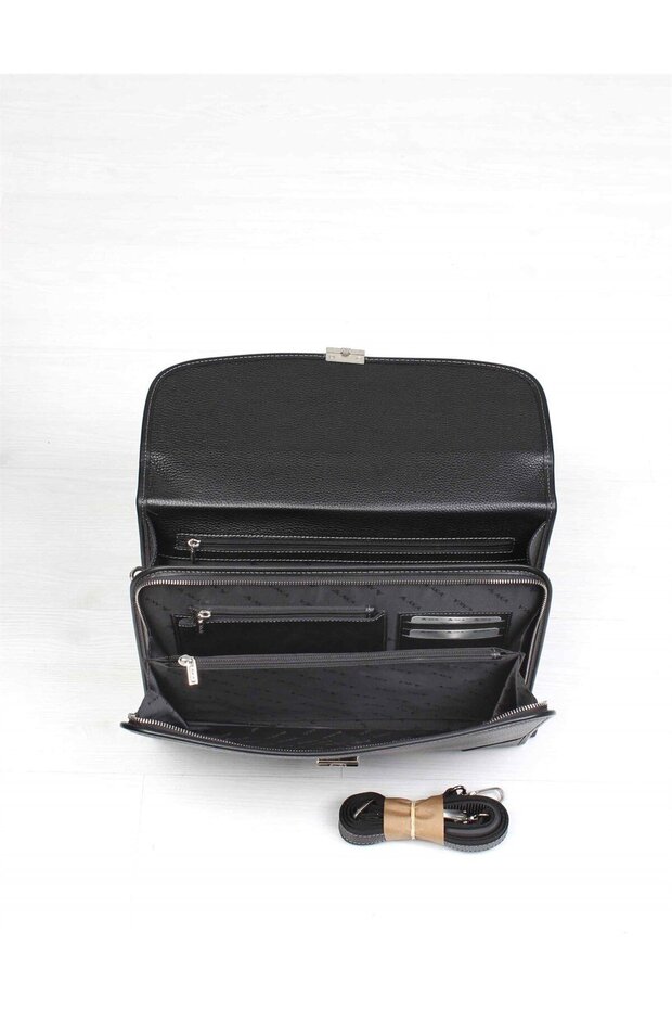 Black Leather Briefcase - 255 2 Model - 6