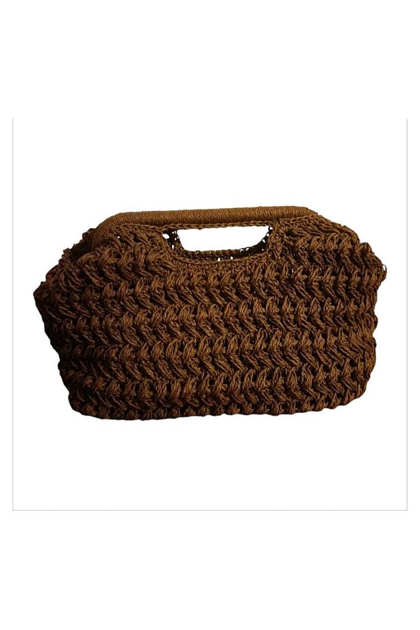 El Örgüsü Kağıt İp 22 cm Burslu Çanta - 3