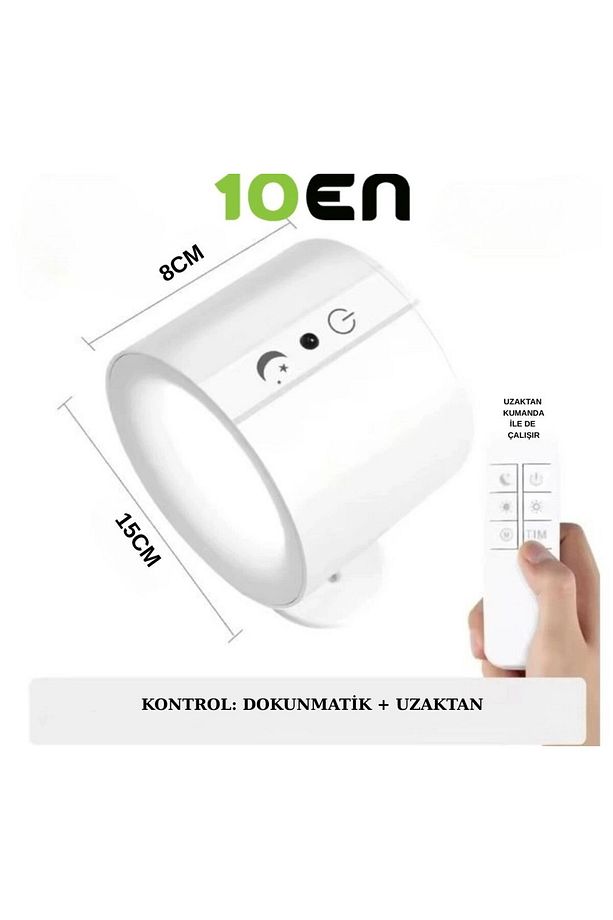 Begonya 5W Çift Taraflı Şarjlı Led Aplik 360° Dönebilir Duvar Aplik - 1