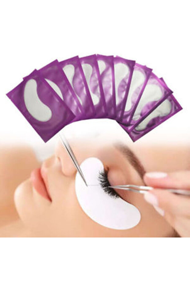 10 Silk Eyelashes - Under Eye Pad, Hydrogel Permanent, for Makeup