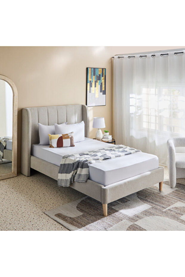 Derby Solid Microfiber Single Fitted Sheet 90x190+20 cm - 7