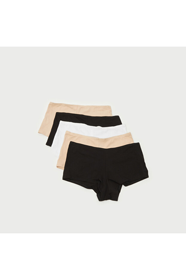 Set of 5 - Boyshorts with Elasticated Waistband