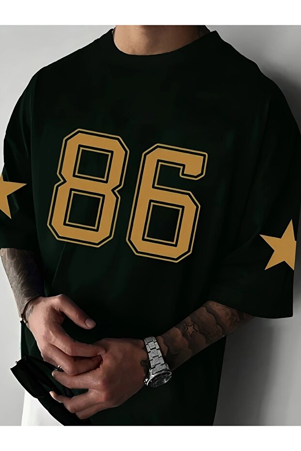 Men's Plus Size 3D Digital Printed Casual Sports Jersey T-Shirt - Green, Yellow